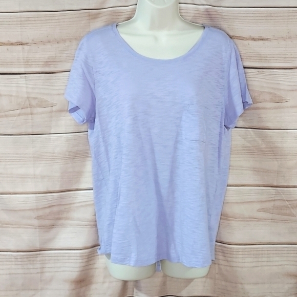 GAP t-shirts scoop neck purple orchid, grey camo, vneck army green M L lot of 3 - Picture 2 of 16